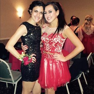 Dave and Johnny red two piece dress